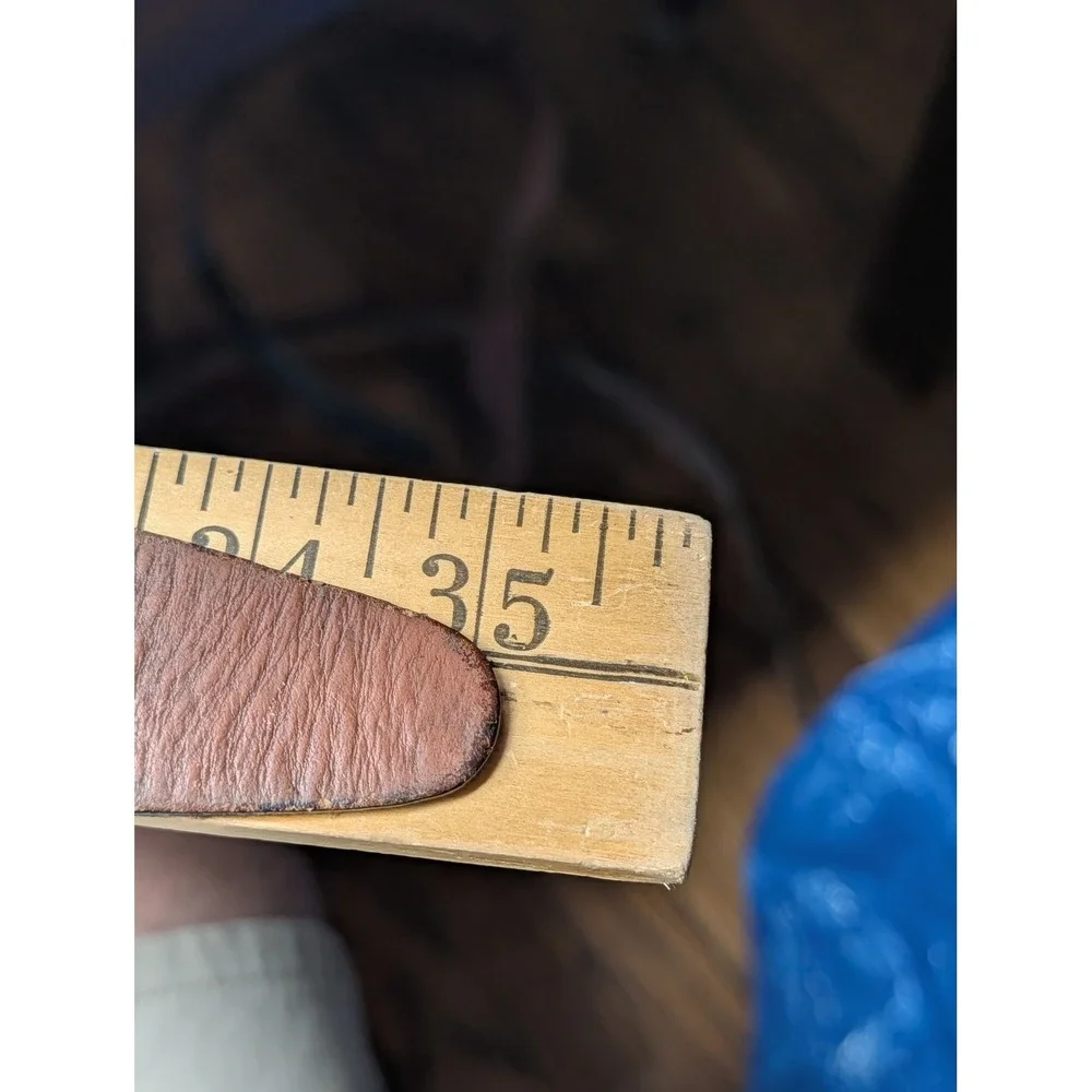 Vintage Bastian The Western Group Brass Buckle Brown Leather Belt 30 Distressed